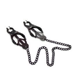 Japanese Nipple Clamps with Chain Black
